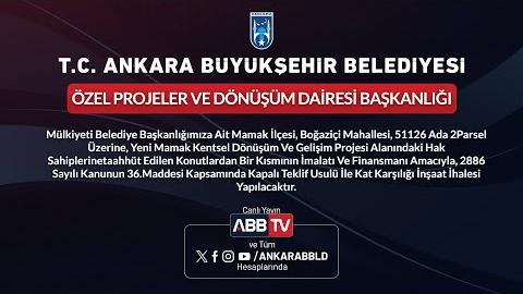 ÖZEL PROJELER VE DÖNÜŞÜM DAİRESİ BAŞKANLIĞI-Boğaziçi Mahallesi 51126 Ada 2 Parsel Üzerine, Kapalı Teklif Usulü İle Kat Karşılığı İnşaat İhalesi