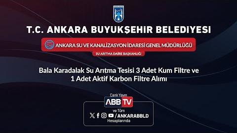 ASKİ GENEL MÜDÜRLÜĞÜ - Bala Karadalak Su Arıtma Tesisi 3 Adet Kum Filtre ve 1 Adet Aktif Karbon Filtre Alımı