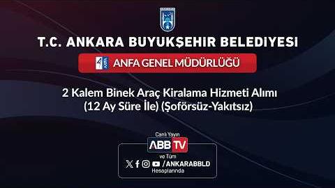 ANFA GENEL MÜDÜRLÜĞÜ - 2 Kalem Binek Araç Kiralama Hizmeti Alımı (12 Ay Süre İle) (Şoförsüz-Yakıtsız)