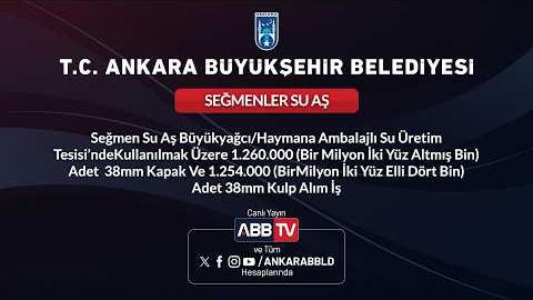 SEĞMEN SU AŞ -  Seğmen Su Aş Büyükyağcı/Haymana Ambalajlı Su Üretim Tesisi'ndeKullanılmak Üzere 1.260.000 (Bir Milyon İki Yüz Altmış Bin) Adet 38mm Kapak Ve 1.254.000 (BirMilyon Iki Yüz Elli Dört Bin) Adet 38mm Kulp Alım Iş